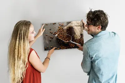 Fali mágneses tábla Egy zacskó friss kávé mintával
