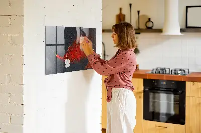 Piros fűszer mintás fali üzenőtábla