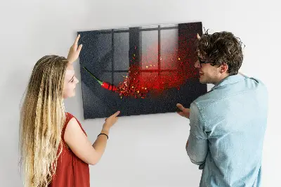 Piros fűszer mintás fali üzenőtábla