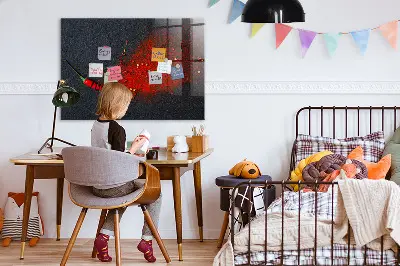 Piros fűszer mintás fali üzenőtábla