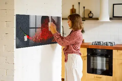 Piros fűszer mintás fali üzenőtábla