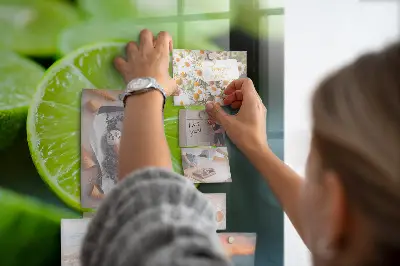 Mágneses fali tábla Lime szeletek mintával