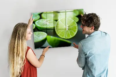 Mágneses fali tábla Lime szeletek mintával