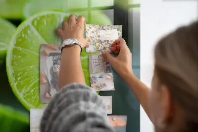 Mágneses fali tábla Lime szeletek mintával