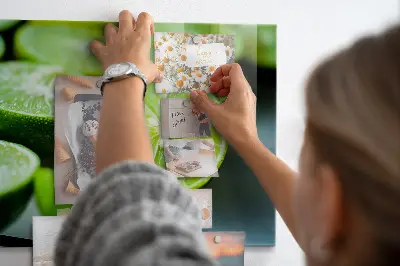 Mágneses fali tábla Lime szeletek mintával