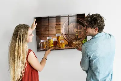 Fali mágneses tábla Egy hordó sör mintával