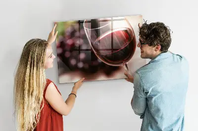 Mágneses fali tábla Egy pohár vörösbor mintával