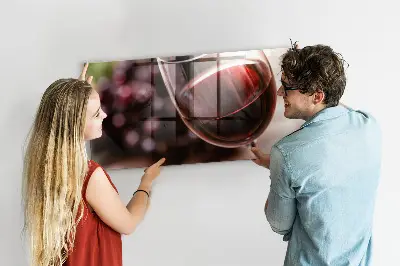Mágneses fali tábla Egy pohár vörösbor mintával