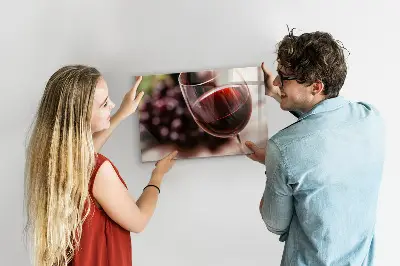 Mágneses fali tábla Egy pohár vörösbor mintával