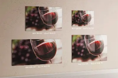 Mágneses fali tábla Egy pohár vörösbor mintával