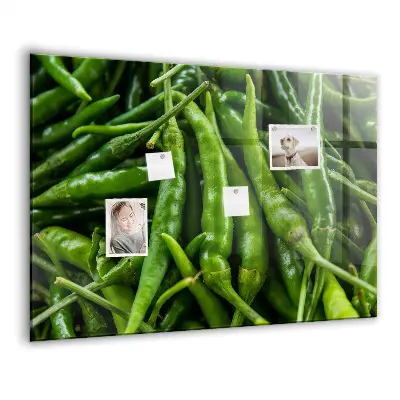 Zöldpaprika mintás fali mágneses tábla