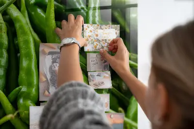 Zöldpaprika mintás fali mágneses tábla