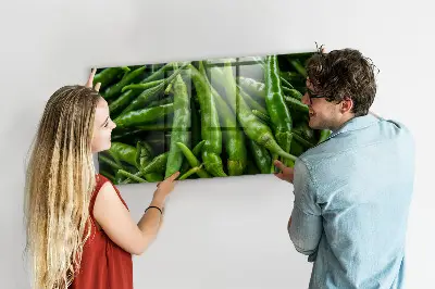 Zöldpaprika mintás fali mágneses tábla
