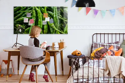 Zöldpaprika mintás fali mágneses tábla