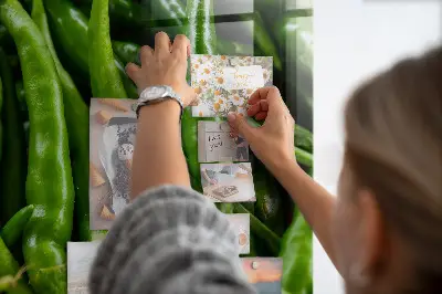 Zöldpaprika mintás fali mágneses tábla