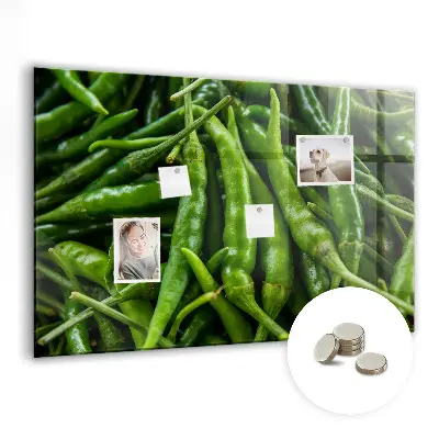 Zöldpaprika mintás fali mágneses tábla