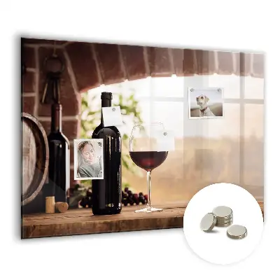 Mágneses fali tábla borosüveges mintával