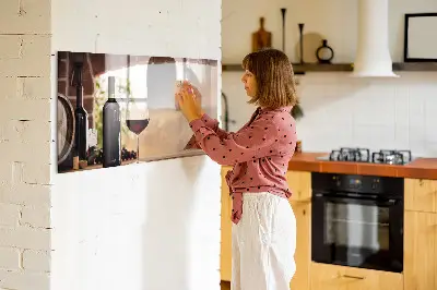 Mágneses fali tábla borosüveges mintával