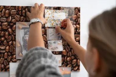 Mágneses fali tábla kávébab mintával