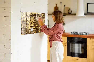 Mágneses fali tábla méhsejt mintával