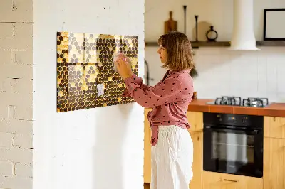 Mágneses fali tábla méhsejt mintával