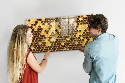 Mágneses fali tábla méhsejt mintával