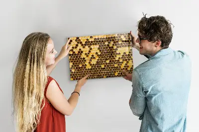 Mágneses fali tábla méhsejt mintával