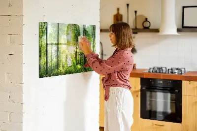 Mágneses fali tábla természetes erdőfák mintával
