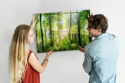 Mágneses fali tábla természetes erdőfák mintával