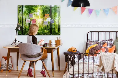 Mágneses fali tábla természetes erdőfák mintával