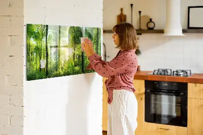 Mágneses fali tábla természetes erdőfák mintával