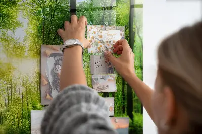 Mágneses fali tábla természetes erdőfák mintával