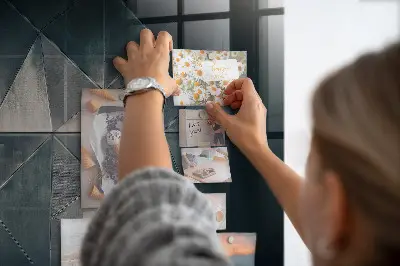 Fali mágneses tábla Fém absztrakció mintával