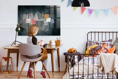 Fali mágneses tábla Fém absztrakció mintával