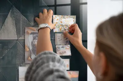 Fali mágneses tábla Fém absztrakció mintával