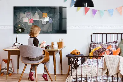Fali mágneses tábla Fém absztrakció mintával