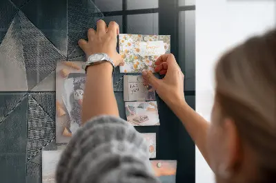 Fali mágneses tábla Fém absztrakció mintával
