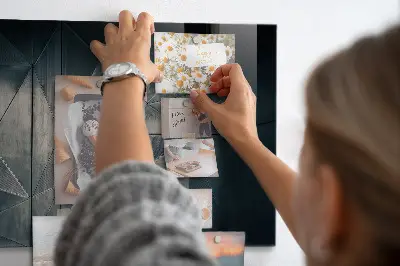 Fali mágneses tábla Fém absztrakció mintával