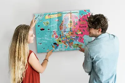 Európa térkép mágneses fali tábla