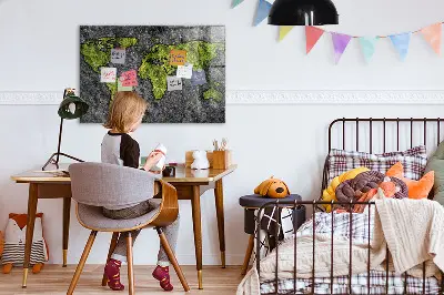 Világtérkép mintás fali üzenőtábla