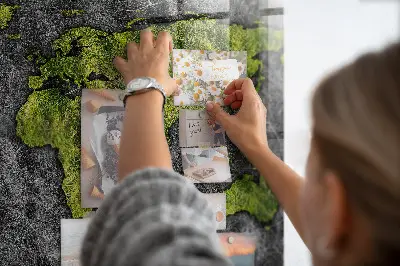 Világtérkép mintás fali üzenőtábla
