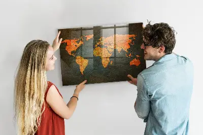 Fali mágneses világtérkép tábla