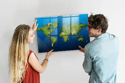 Világtérkép mintás fali üzenőtábla