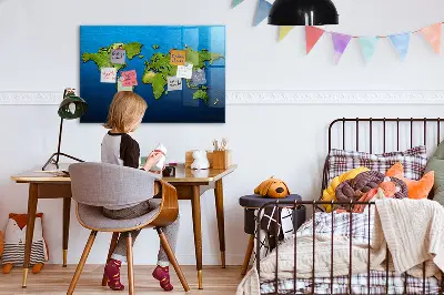Világtérkép mintás fali üzenőtábla
