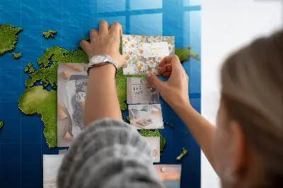 Világtérkép mintás fali üzenőtábla