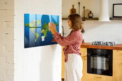 Világtérkép mintás fali üzenőtábla