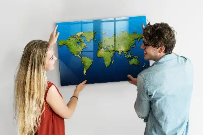 Világtérkép mintás fali üzenőtábla