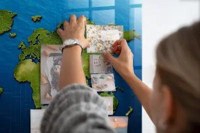 Világtérkép mintás fali üzenőtábla