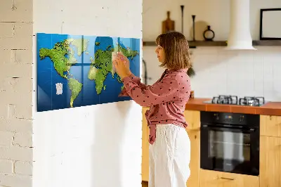 Világtérkép mintás fali üzenőtábla