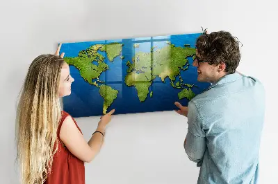 Világtérkép mintás fali üzenőtábla